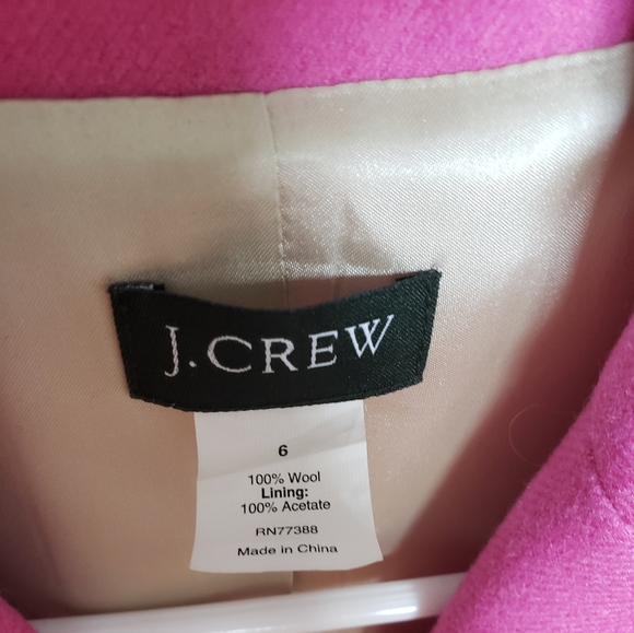 J.Crew Hot Pink 100% Wool Two-Button Blazer - Picture 10 of 11